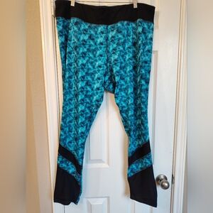 Active USA Kids Blue and Black Patterned Leggings